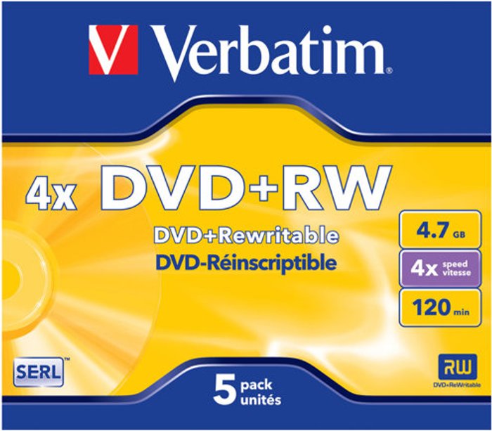 Currys Business | Verbatim Verbatim DataLifePlus - DVD+RW x 5 - 4.7 GB - storage media Verbatim Verbatim DataLifePlus - DVD+RW x 5 - 4.7 GB - storage media