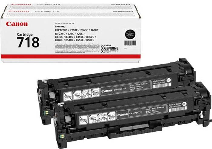 Currys Business | Canon Canon 718 Black - 2-pack - black - original - toner cartridge Canon Canon 718 Black - 2-pack - black - original - toner cartridge