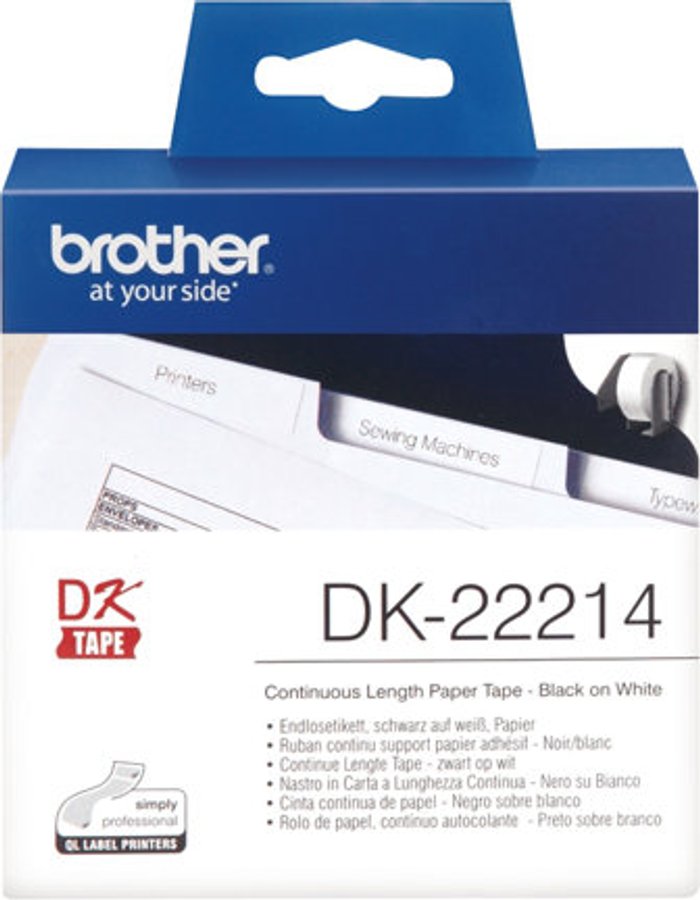 Currys Business | Brother Brother DK-22214 - thermal paper - Roll (1.2 cm x 30.5 m) Brother Brother DK-22214 - thermal paper - Roll (1.2 cm x 30.5 m)