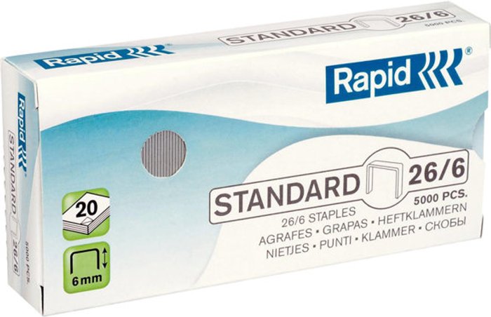 Currys Business | Esselte Rapid Standard - staples - 26/6 - 6 mm - pack of 5000 Esselte Rapid Standard - staples - 26/6 - 6 mm - pack of 5000