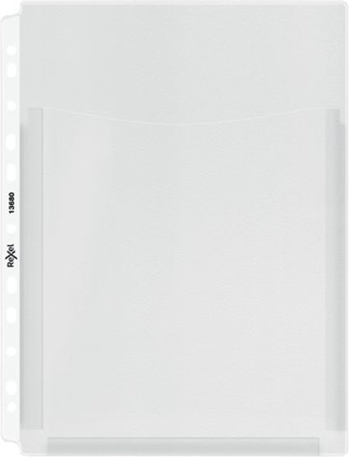 Currys Business | Rexel Rexel Nyrex Heavy Duty Extra Capacity A4 Embossed Punched Pocket (Pack of 5) 13680 Rexel Rexel Nyrex Heavy Duty Extra Capacity A4 Embossed Punched Pocket (Pack of 5) 13680