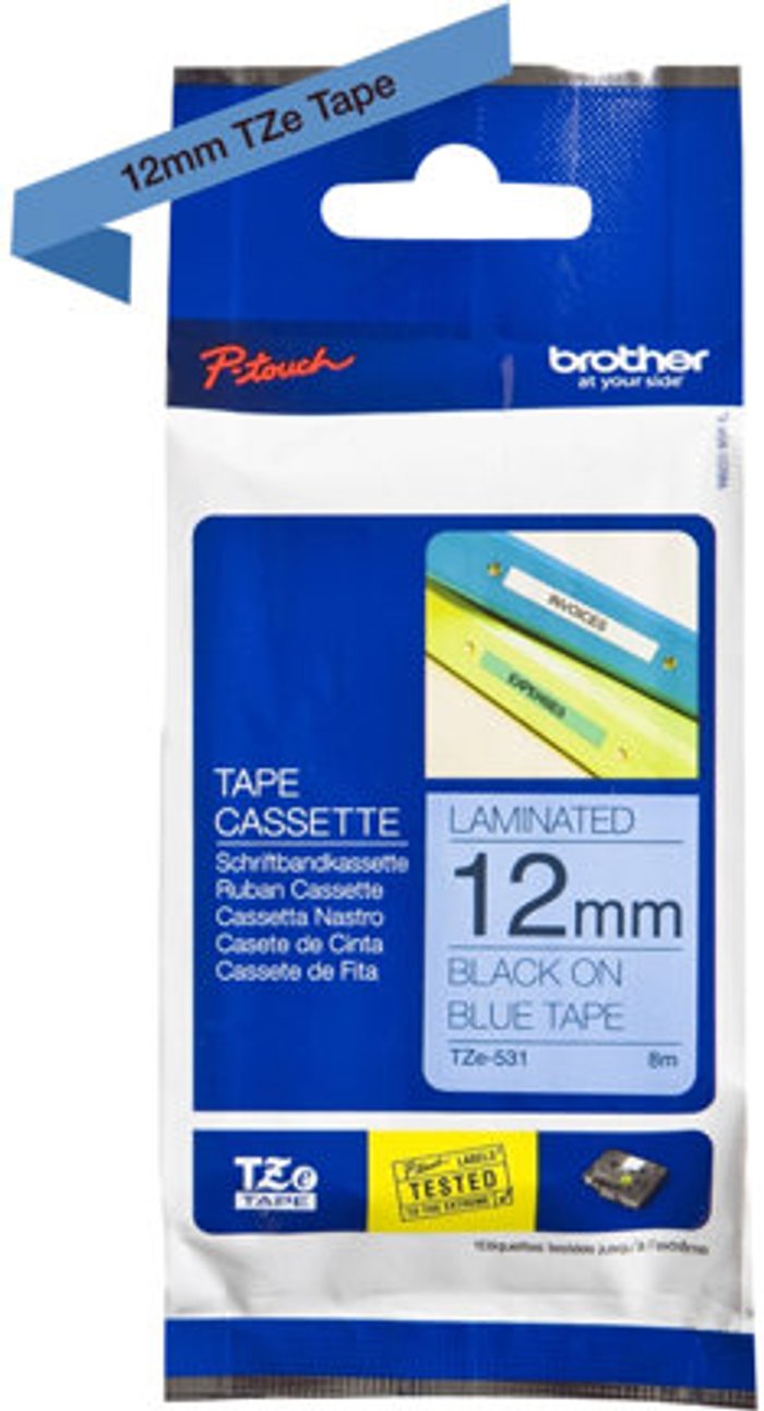 Currys Business | Brother Brother TZe-531 - laminated tape - 1 cassette(s) - Roll (1.2 cm x 8 m) Brother Brother TZe-531 - laminated tape - 1 cassette(s) - Roll (1.2 cm x 8 m)