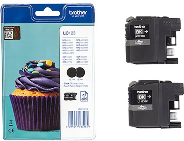 Currys Business | Brother Brother LC123BK - 2-pack - High Yield - black - original - ink cartridge Brother Brother LC123BK - 2-pack - High Yield - black - original - ink cartridge