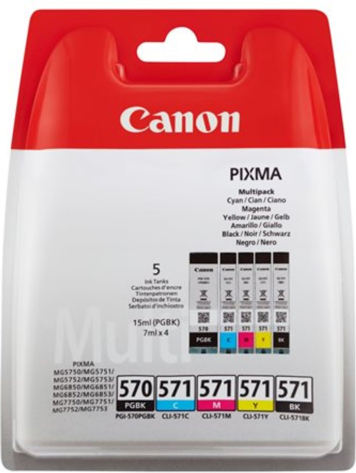 Currys Business | Canon Canon PGI-570/CLI-571 CMYK Pack Cartridge 0372C004 Canon Canon PGI-570/CLI-571 CMYK Pack Cartridge 0372C004