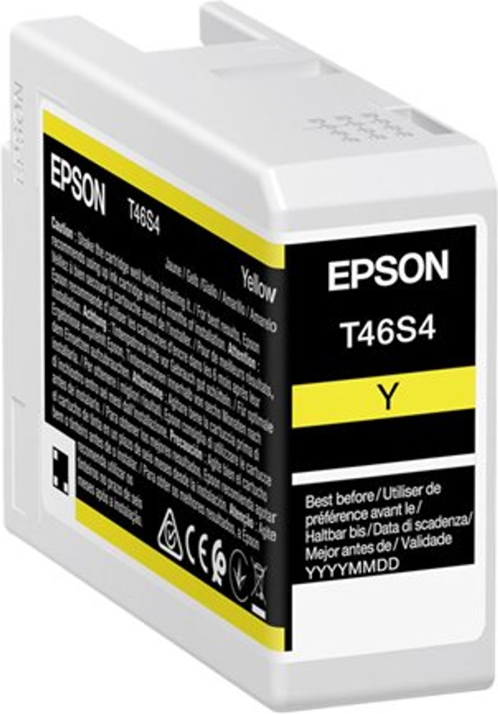 Currys Business | Epson Epson T46S4 Ink Cartridge UltraChrome Pro 10 Yellow 25ml C13T46S400 Epson Epson T46S4 Ink Cartridge UltraChrome Pro 10 Yellow 25ml C13T46S400