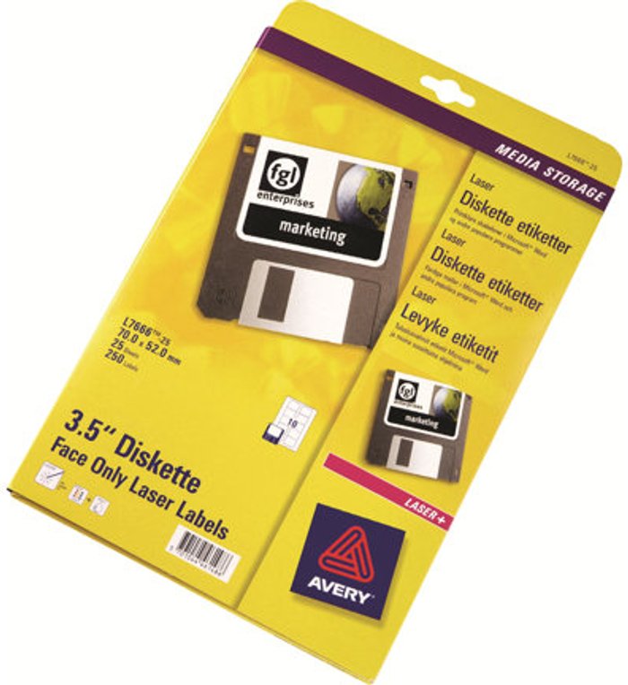 Currys Business | Avery Avery - diskette labels - 250 label(s) - 70 x 52 mm Avery Avery - diskette labels - 250 label(s) - 70 x 52 mm