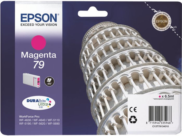 Currys Business | Epson Epson 79 Ink Cartridge DURABrite Ultra Tower of Pisa Magenta C13T79134010 Epson Epson 79 Ink Cartridge DURABrite Ultra Tower of Pisa Magenta C13T79134010