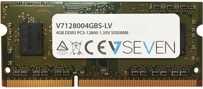 Currys Business | V7 V7 - DDR3 - module - 4 GB - SO-DIMM 204-pin - 1600 MHz / PC3-12800 - unbuffered V7 V7 - DDR3 - module - 4 GB - SO-DIMM 204-pin - 1600 MHz / PC3-12800 - unbuffered
