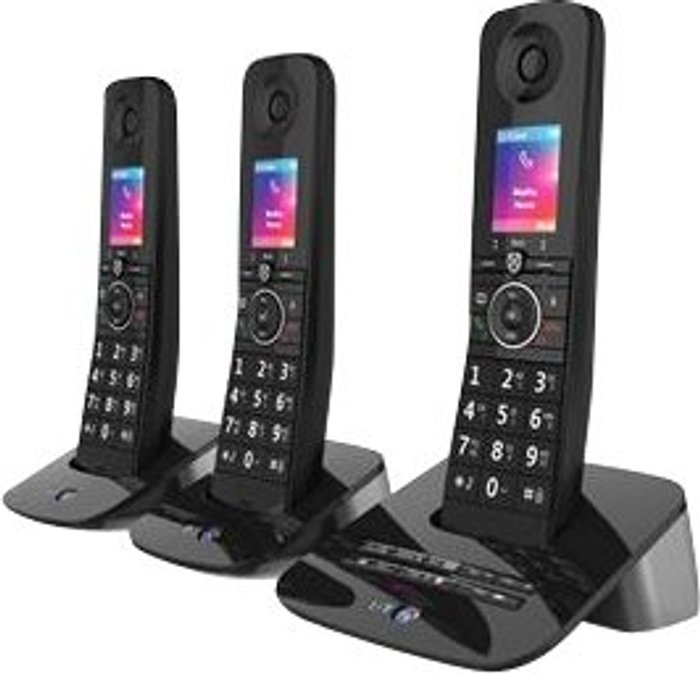 Currys Business | British Telecom BT Premium Phone Trio - cordless phone - answering system with caller ID + 2 additional handsets - 3-way call capability British Telecom BT Premium Phone Trio - cordless phone - answering system with caller ID + 2 additional handsets - 3-way call capability
