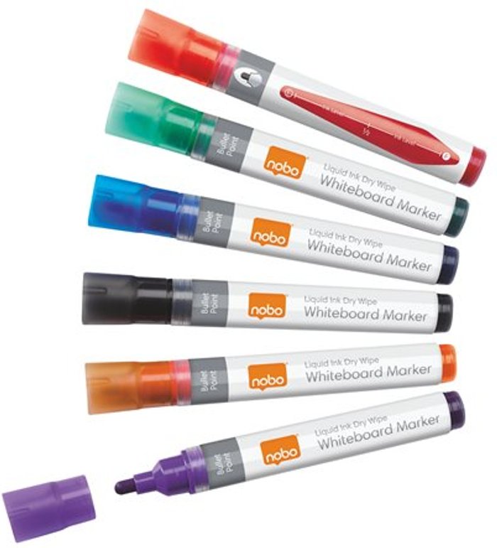 Currys Business | ACCO-REXEL Nobo Liquid Ink - marker - black, red, blue, green, orange, purple (pack of 6) ACCO-REXEL Nobo Liquid Ink - marker - black, red, blue, green, orange, purple (pack of 6)