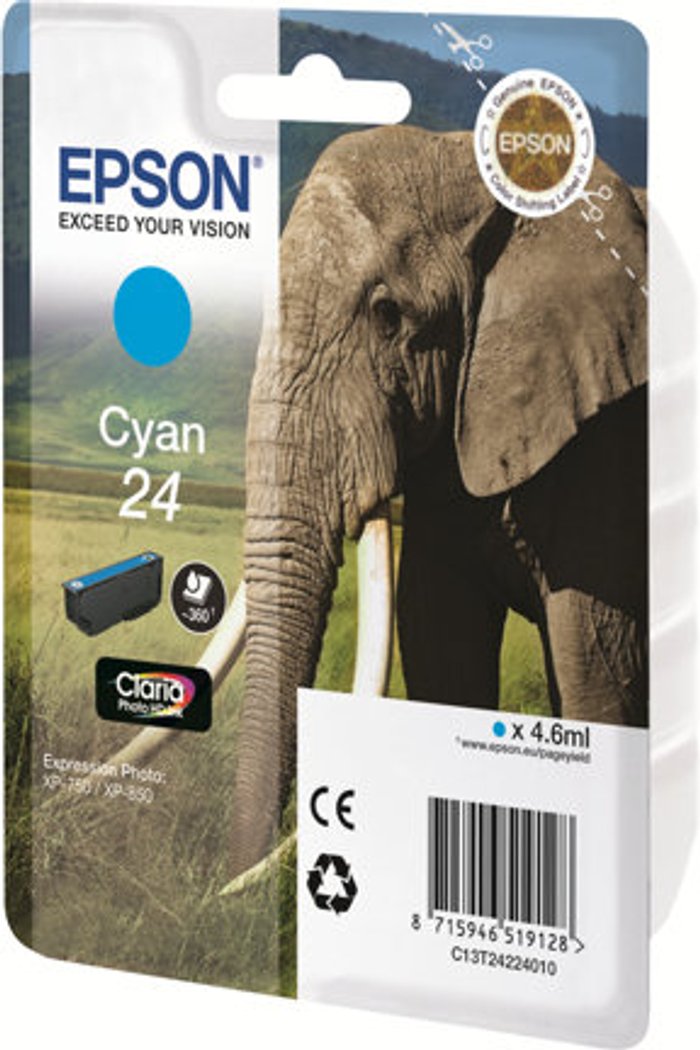 Currys Business | Epson Epson 24 - cyan - original - ink cartridge Epson Epson 24 - cyan - original - ink cartridge