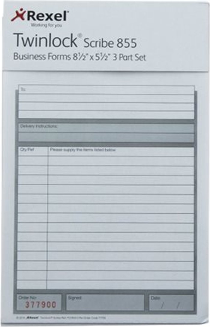 Currys Business | Twinlock Rexel Scribe 855 Counter Sales Receipt 3 Part Refill (Pack of 75) 71707 Twinlock Rexel Scribe 855 Counter Sales Receipt 3 Part Refill (Pack of 75) 71707
