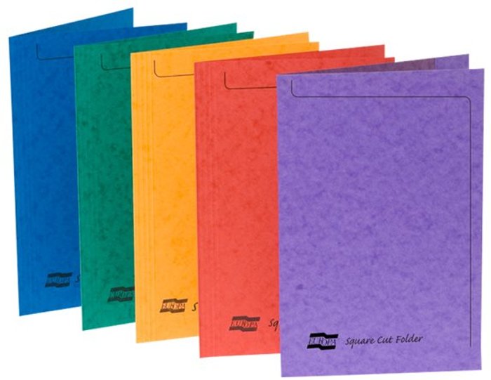Currys Business | Europa Europa Square Cut Folder 300 micron Foolscap Assorted (Pack of 50) 4820 Europa Europa Square Cut Folder 300 micron Foolscap Assorted (Pack of 50) 4820