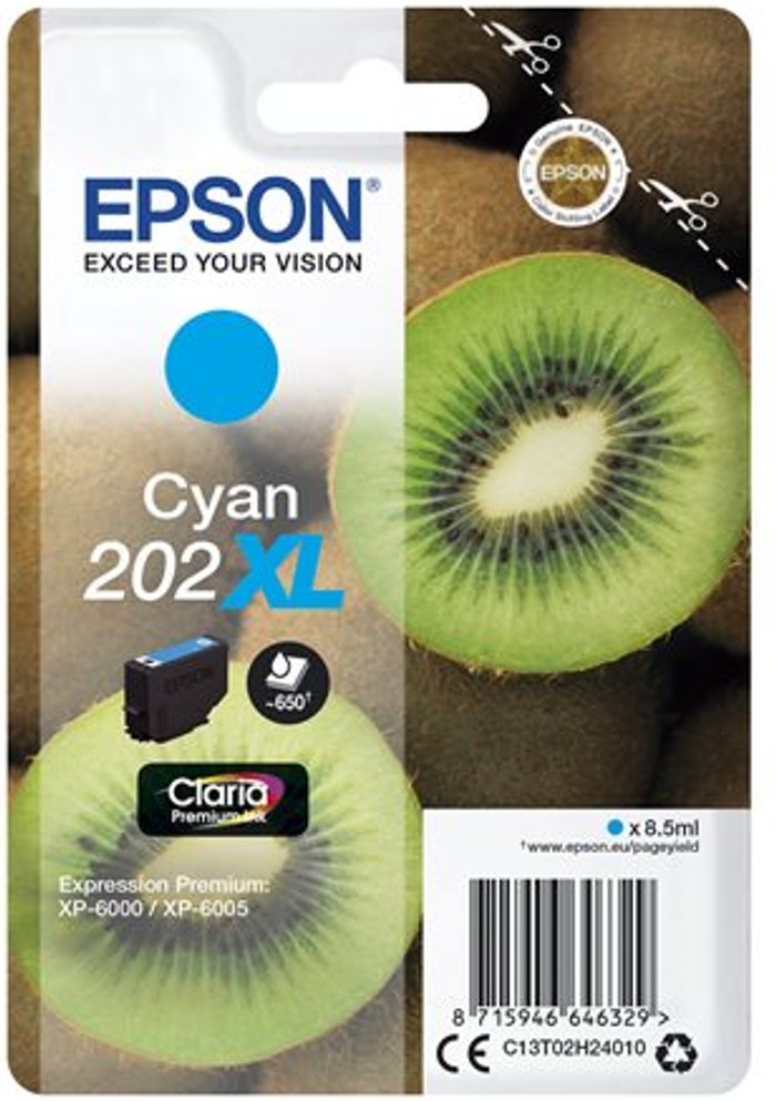 Currys Business | Epson Epson 202XL - high capacity - cyan - original - ink cartridge Epson Epson 202XL - high capacity - cyan - original - ink cartridge