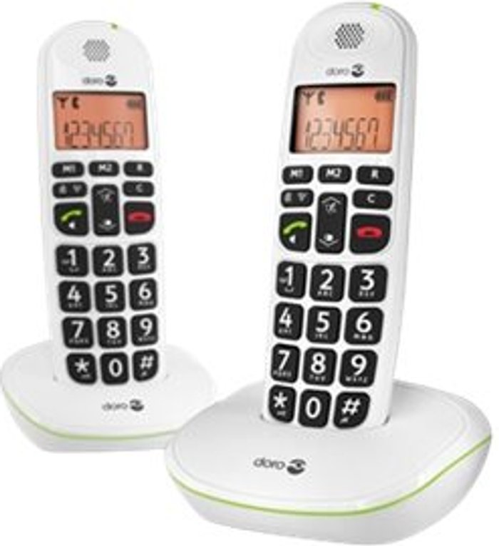 Currys Business | Doro Doro DECT Cordless Telephone Big Button White Twin Pack PHONEEASY 100WD Doro Doro DECT Cordless Telephone Big Button White Twin Pack PHONEEASY 100WD