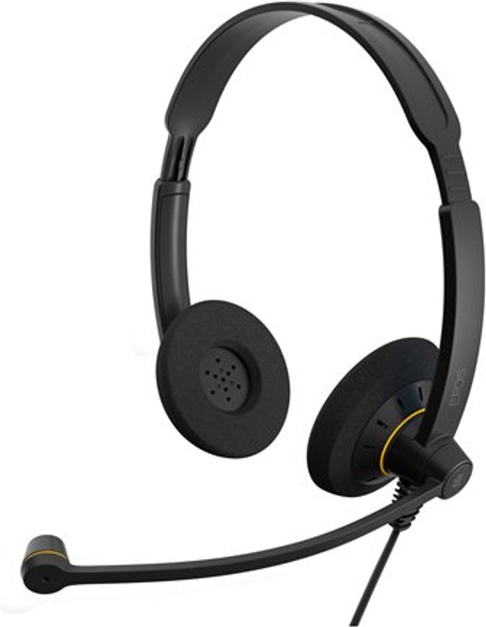 Currys Business | Sennheiser Epos Impact SC 60 USB MI Wired Binaural Headset with Easy Disconnect Black/Silver 1000551 Sennheiser Epos Impact SC 60 USB MI Wired Binaural Headset with Easy Disconnect Black/Silver 1000551