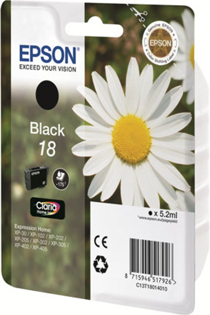 Currys Business | Epson Epson 18 - black - original - ink cartridge Epson Epson 18 - black - original - ink cartridge