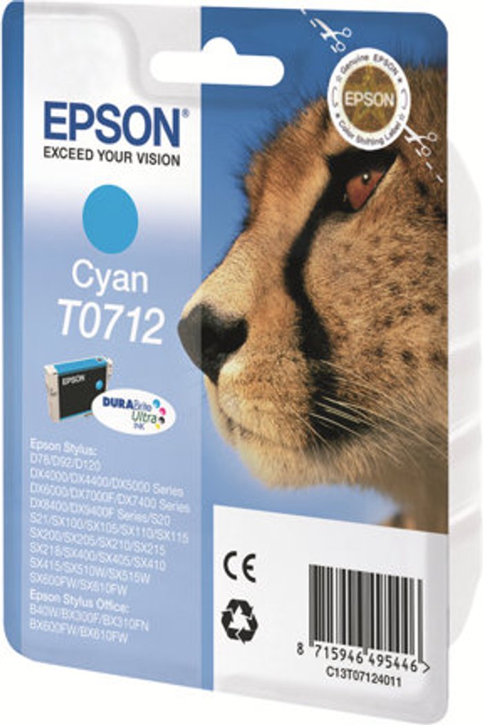 Currys Business | Epson Epson T0712 - cyan - original - ink cartridge Epson Epson T0712 - cyan - original - ink cartridge