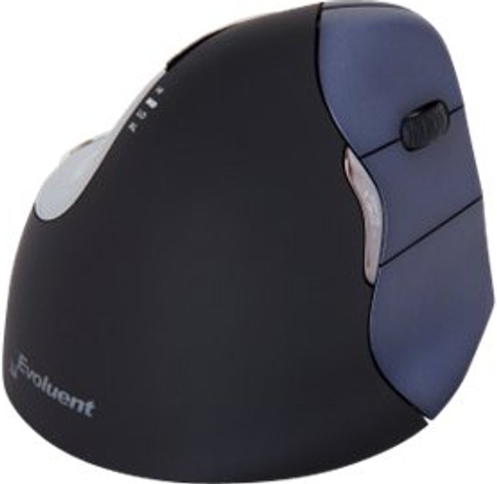 Currys Business | Evoluent Evoluent VerticalMouse 4 - vertical mouse - 2.4 GHz - metallic blue, sporting dark Evoluent Evoluent VerticalMouse 4 - vertical mouse - 2.4 GHz - metallic blue, sporting dark