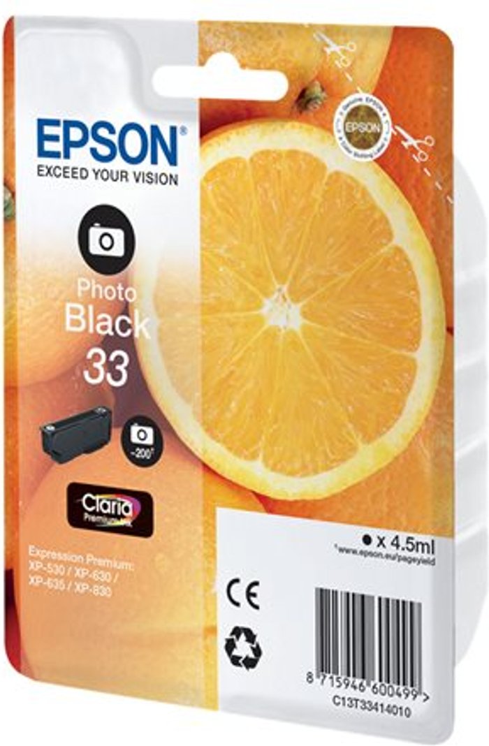 Currys Business | Epson Epson 33 - photo black - original - ink cartridge Epson Epson 33 - photo black - original - ink cartridge