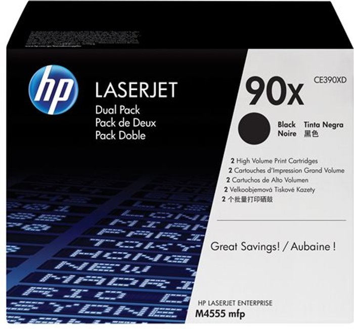 Currys Business | HP HP 90X - 2-pack - High Yield - black - original - LaserJet - toner cartridge (CE390XD) HP HP 90X - 2-pack - High Yield - black - original - LaserJet - toner cartridge (CE390XD)