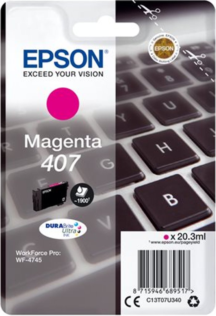 Currys Business | Epson Epson WF-4745 Series Ink Cartridge L Magenta C13T07U340 Epson Epson WF-4745 Series Ink Cartridge L Magenta C13T07U340