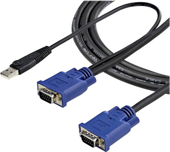 Currys Business | Startech StarTech.com 10 ft Ultra Thin USB VGA 2-in-1 KVM Cable - VGA KVM Cable - USB KVM Cable - KVM Switch Cable (SVECONUS10) - video / USB cable - 3.05 m Startech StarTech.com 10 ft Ultra Thin USB VGA 2-in-1 KVM Cable - VGA KVM Cable - USB KVM Cable - KVM Switch Cable (SVECONUS10) - video / USB cable - 3.05 m