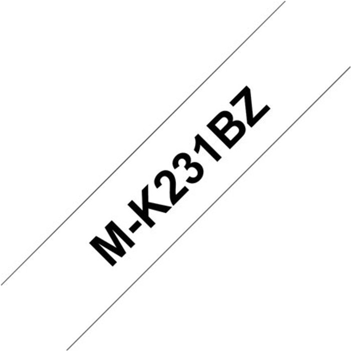 Currys Business | Brother Brother M-K231BZ - label tape - 1 cassette(s) - Roll (1.2 cm x 8 m) Brother Brother M-K231BZ - label tape - 1 cassette(s) - Roll (1.2 cm x 8 m)