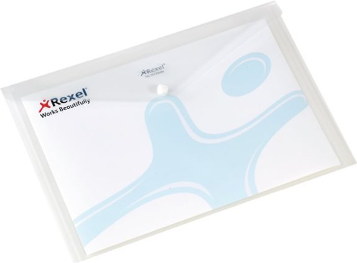 Currys Business | Rexel Rexel Popper Folder A4 Clear White (Pack of 5) 16129WH Rexel Rexel Popper Folder A4 Clear White (Pack of 5) 16129WH