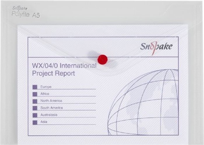 Currys Business | SNOPAKE Snopake Polyfile - document wallet - for A5 - capacity: 75 sheets - clear, transparent blue, transparent red, transparent green, transparent yellow (pack of 5) SNOPAKE Snopake Polyfile - document wallet - for A5 - capacity: 75 sheets - clear, transparent blue, transparent red, transparent green, transparent yellow (pack of 5)