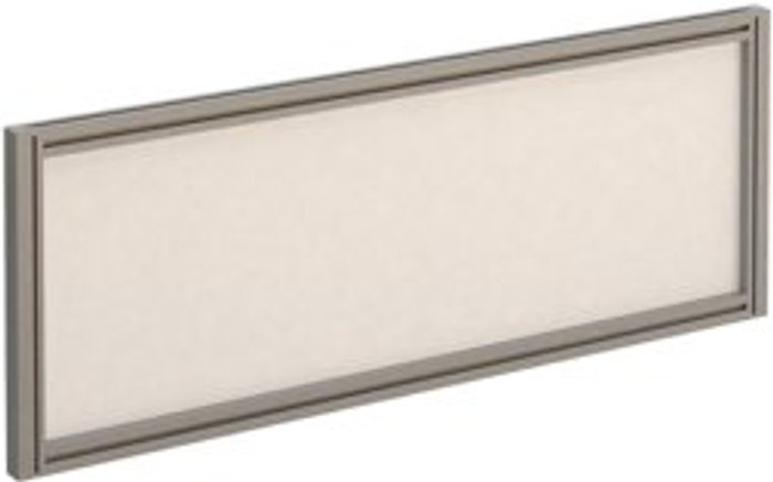 Office Monster | Dams Straight glazed desktop screen 1000mm x 380mm - polar white with silver aluminium frame Dams Straight glazed desktop screen 1000mm x 380mm - polar white with silver aluminium frame
