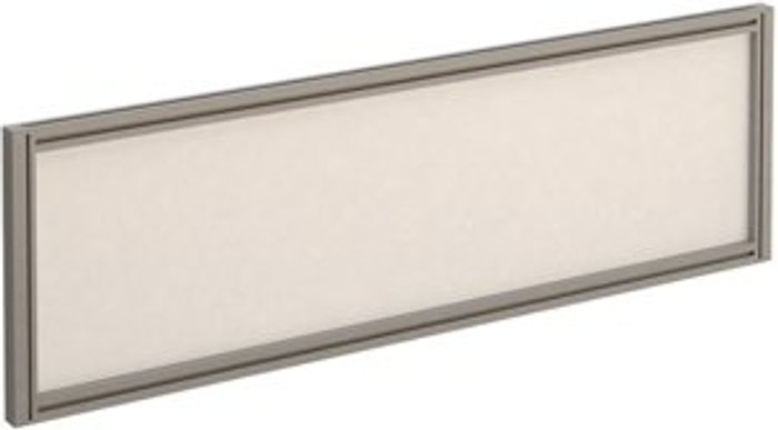 Office Monster | Dams Straight glazed desktop screen 1200mm x 380mm - polar white with silver aluminium frame Dams Straight glazed desktop screen 1200mm x 380mm - polar white with silver aluminium frame