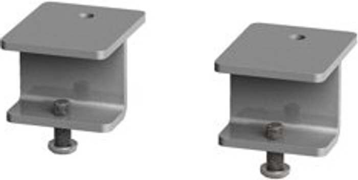 Office Monster | Dams Glazed screen brackets for single Adapt and Fuze desks or runs of single desks (pair) - silver Dams Glazed screen brackets for single Adapt and Fuze desks or runs of single desks (pair) - silver