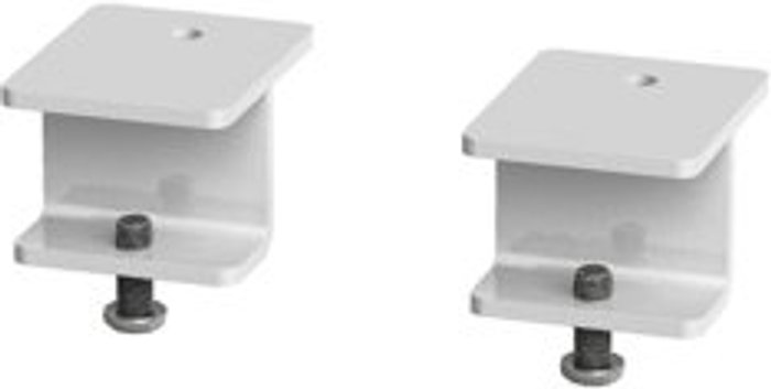 Office Monster | Dams Glazed screen brackets for single Adapt and Fuze desks or runs of single desks (pair) - white Dams Glazed screen brackets for single Adapt and Fuze desks or runs of single desks (pair) - white