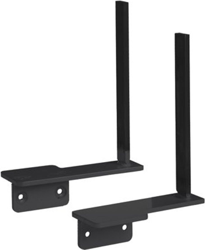 Office Monster | Dams Aluminium framed screen brackets (pair) to fit on desk return - black Dams Aluminium framed screen brackets (pair) to fit on desk return - black