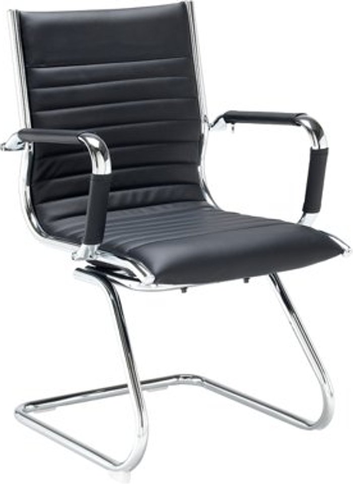 Office Monster | Bari Bari executive visitors chair - black faux leather Bari Bari executive visitors chair - black faux leather