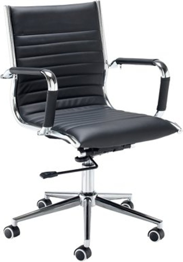Office Monster | Bari Bari medium back executive chair - black faux leather Bari Bari medium back executive chair - black faux leather
