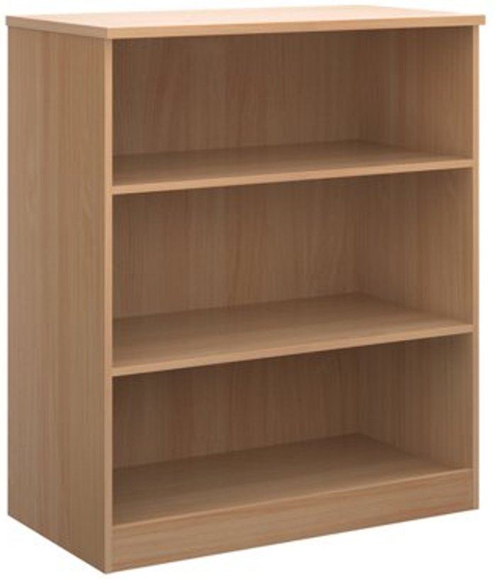 Office Monster | Deluxe Deluxe bookcase 1200mm high with 2 shelves - beech Deluxe Deluxe bookcase 1200mm high with 2 shelves - beech