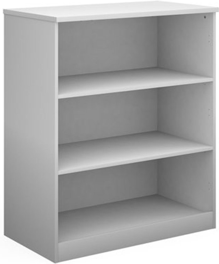 Office Monster | Deluxe Deluxe bookcase 1200mm high with 2 shelves - white Deluxe Deluxe bookcase 1200mm high with 2 shelves - white