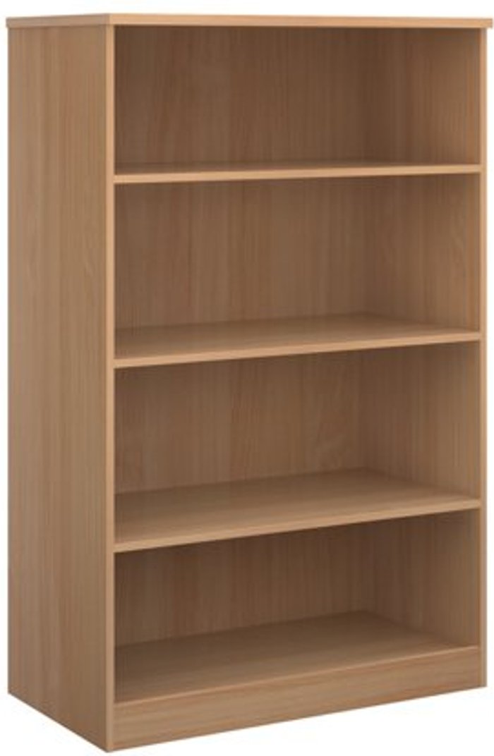 Office Monster | Deluxe Deluxe bookcase 1600mm high with 3 shelves - beech Deluxe Deluxe bookcase 1600mm high with 3 shelves - beech