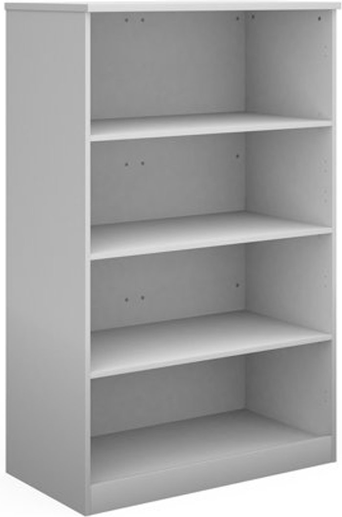 Office Monster | Deluxe Deluxe bookcase 1600mm high with 3 shelves - white Deluxe Deluxe bookcase 1600mm high with 3 shelves - white