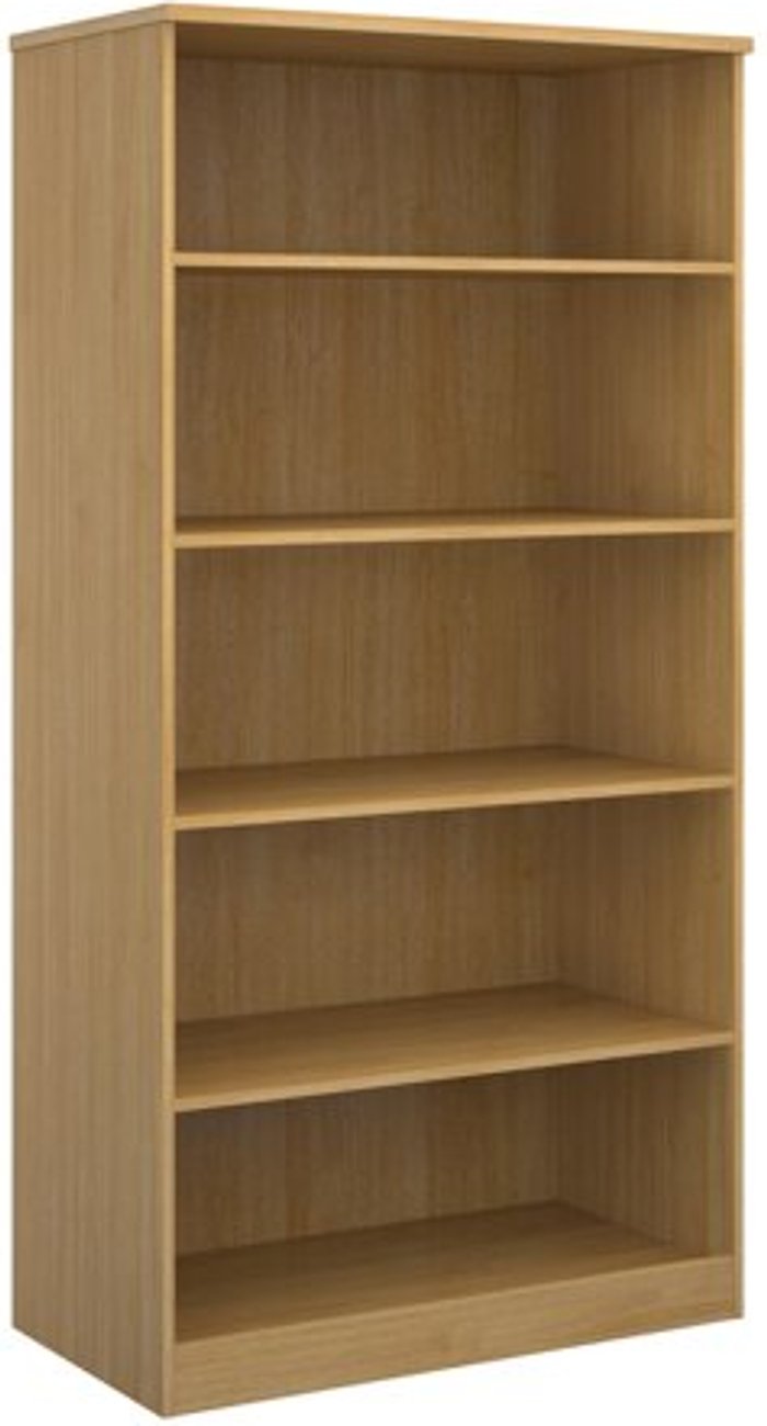 Office Monster | Deluxe Deluxe bookcase 2000mm high with 4 shelves - oak Deluxe Deluxe bookcase 2000mm high with 4 shelves - oak