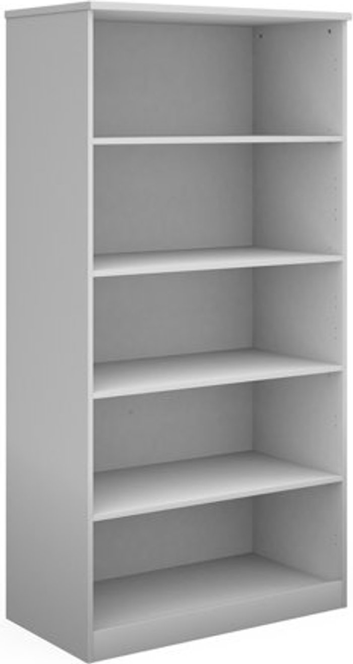 Office Monster | Deluxe Deluxe bookcase 2000mm high with 4 shelves - white Deluxe Deluxe bookcase 2000mm high with 4 shelves - white
