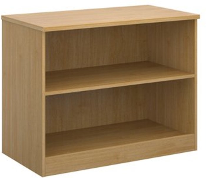 Office Monster | Deluxe Deluxe bookcase 800mm high with 1 shelf - oak Deluxe Deluxe bookcase 800mm high with 1 shelf - oak