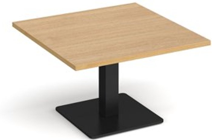 Office Monster | Brescia Brescia square coffee table with flat square black base 800mm - oak Brescia Brescia square coffee table with flat square black base 800mm - oak