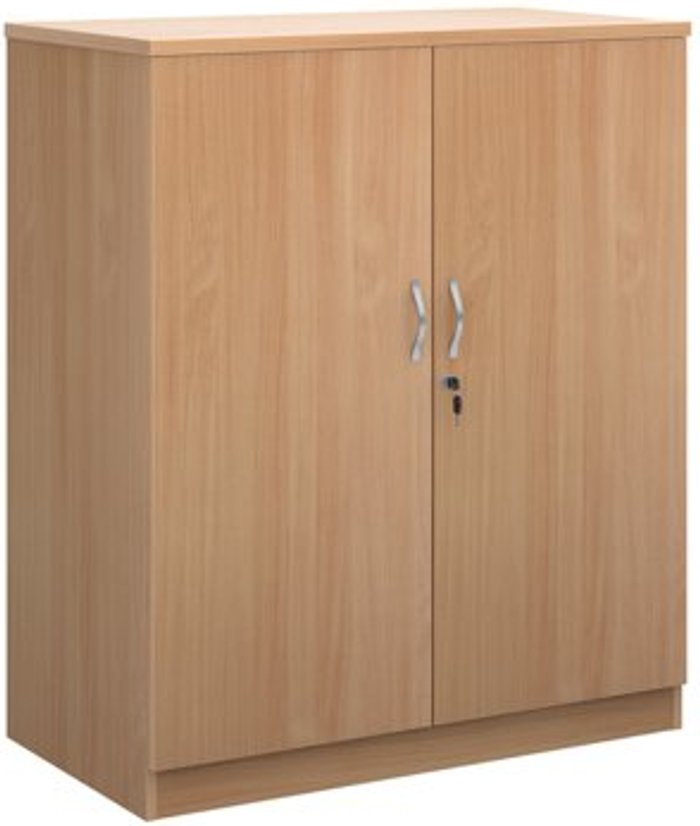Office Monster | Deluxe Deluxe double door cupboard 1200mm high with 2 shelves - beech Deluxe Deluxe double door cupboard 1200mm high with 2 shelves - beech