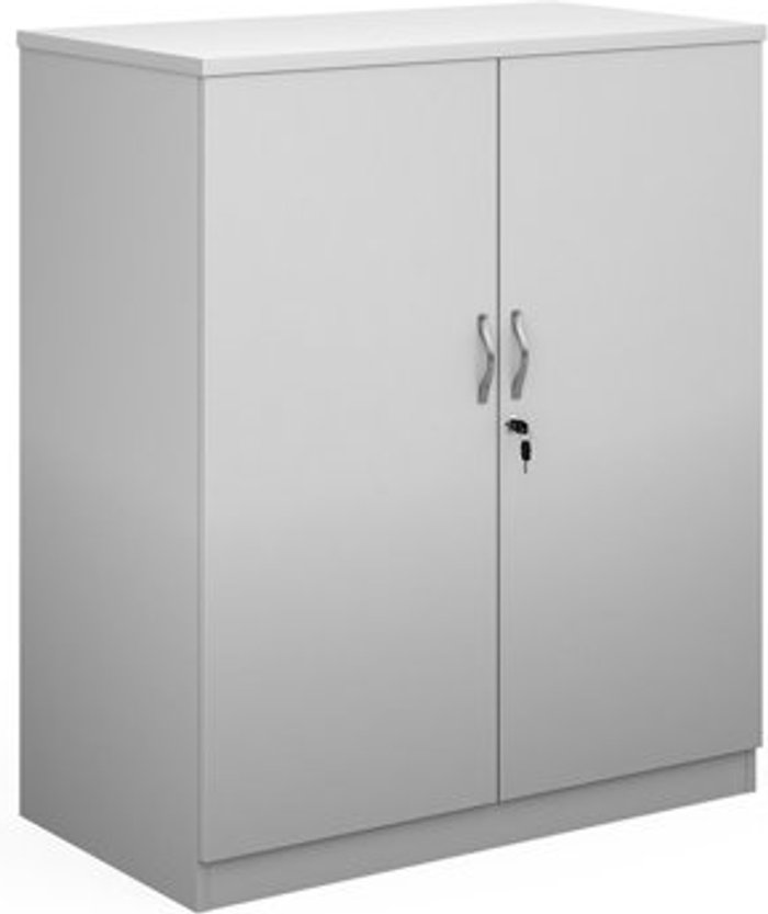 Office Monster | Deluxe Deluxe double door cupboard 1200mm high with 2 shelves - white Deluxe Deluxe double door cupboard 1200mm high with 2 shelves - white