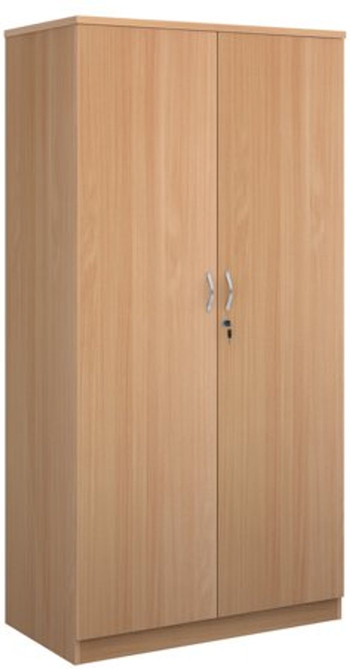 Office Monster | Deluxe Deluxe double door cupboard 2000mm high with 4 shelves - beech Deluxe Deluxe double door cupboard 2000mm high with 4 shelves - beech