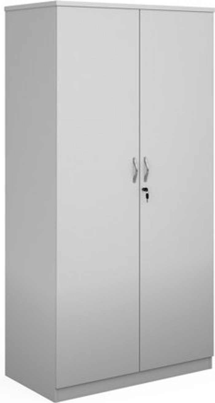 Office Monster | Deluxe Deluxe double door cupboard 2000mm high with 4 shelves - white Deluxe Deluxe double door cupboard 2000mm high with 4 shelves - white