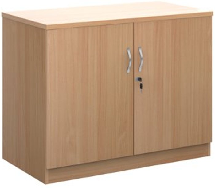Office Monster | Deluxe Deluxe double door cupboard 800mm high with 1 shelf - beech Deluxe Deluxe double door cupboard 800mm high with 1 shelf - beech